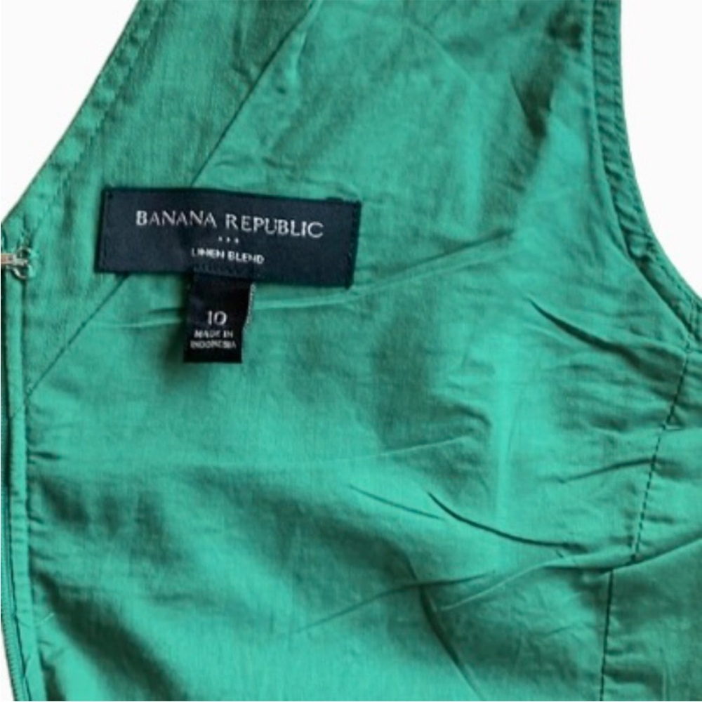 Banana Republic Green Linen-Blend Seam Bodice Maxi Dress size 10 - Picture 8 of 10